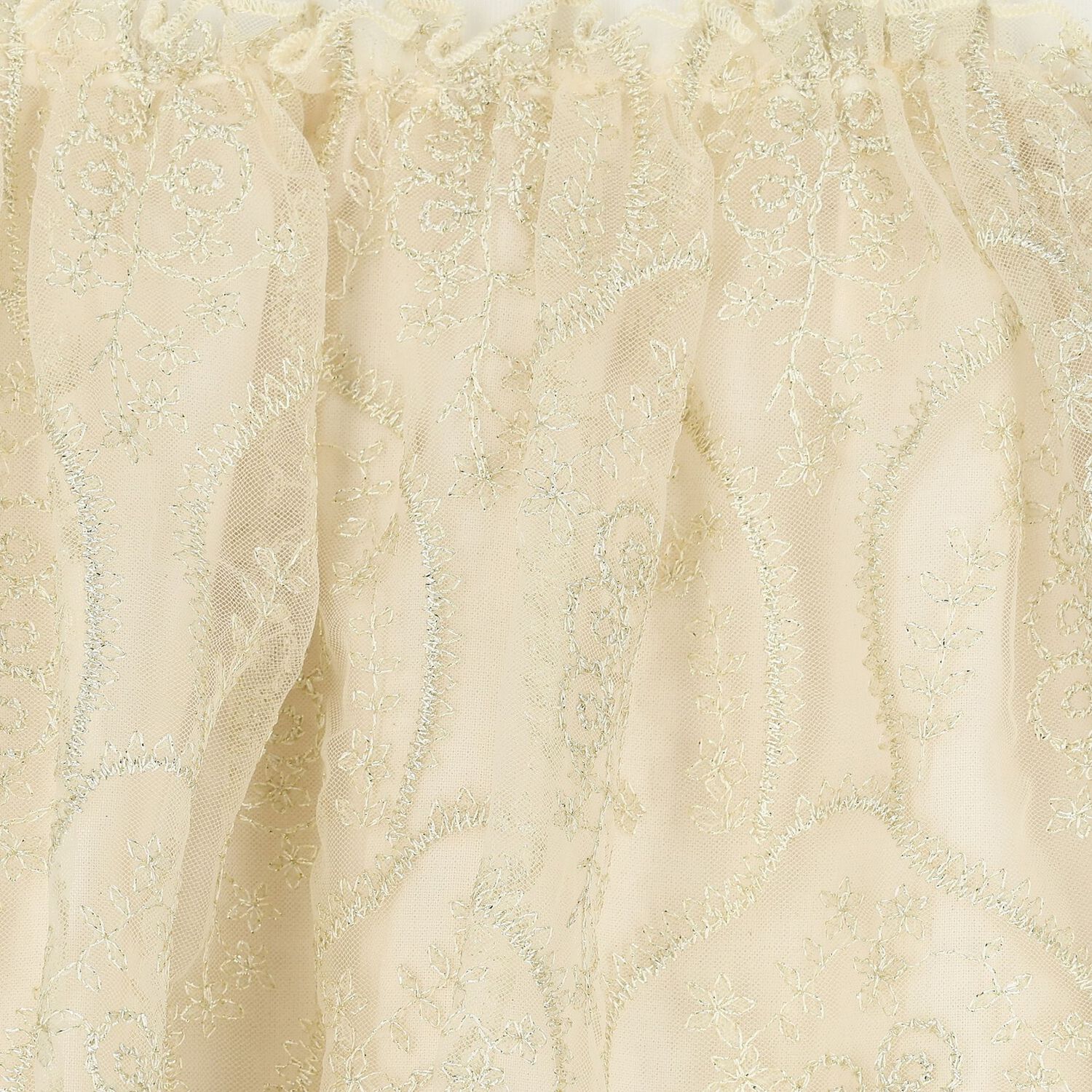 Girls Ivory & Gold Logo Dress, 1, hi-res