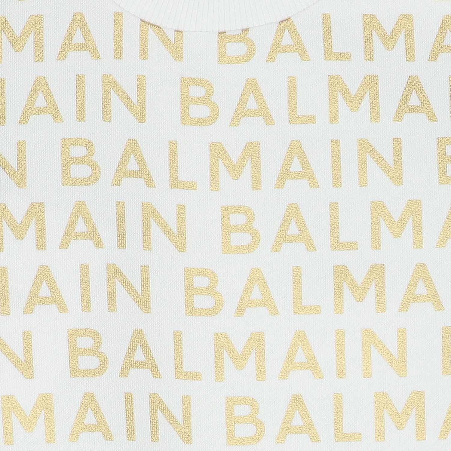 Girls White & Gold Logo Dress, 1, hi-res