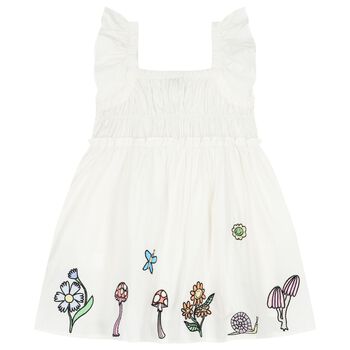 Girls Ivory Flower Dress