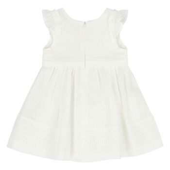 Younger Girls White Bow Dress