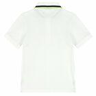 Boys Smart White Logo Polo Shirt, 1, hi-res