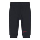 Baby Boys Navy Blue & White Logo Tracksuit Set, 1, hi-res