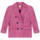 Girls Pink Corduroy Blazer, 1, hi-res