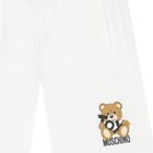 Boys White Teddy Bear Logo Shorts, 1, hi-res
