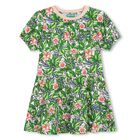 Girls Green Floral Dress, 1, hi-res