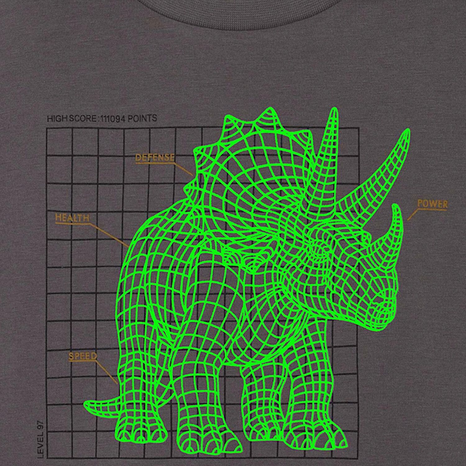 Boys Grey Dinosaur Long Sleeve Top, 1, hi-res image number null