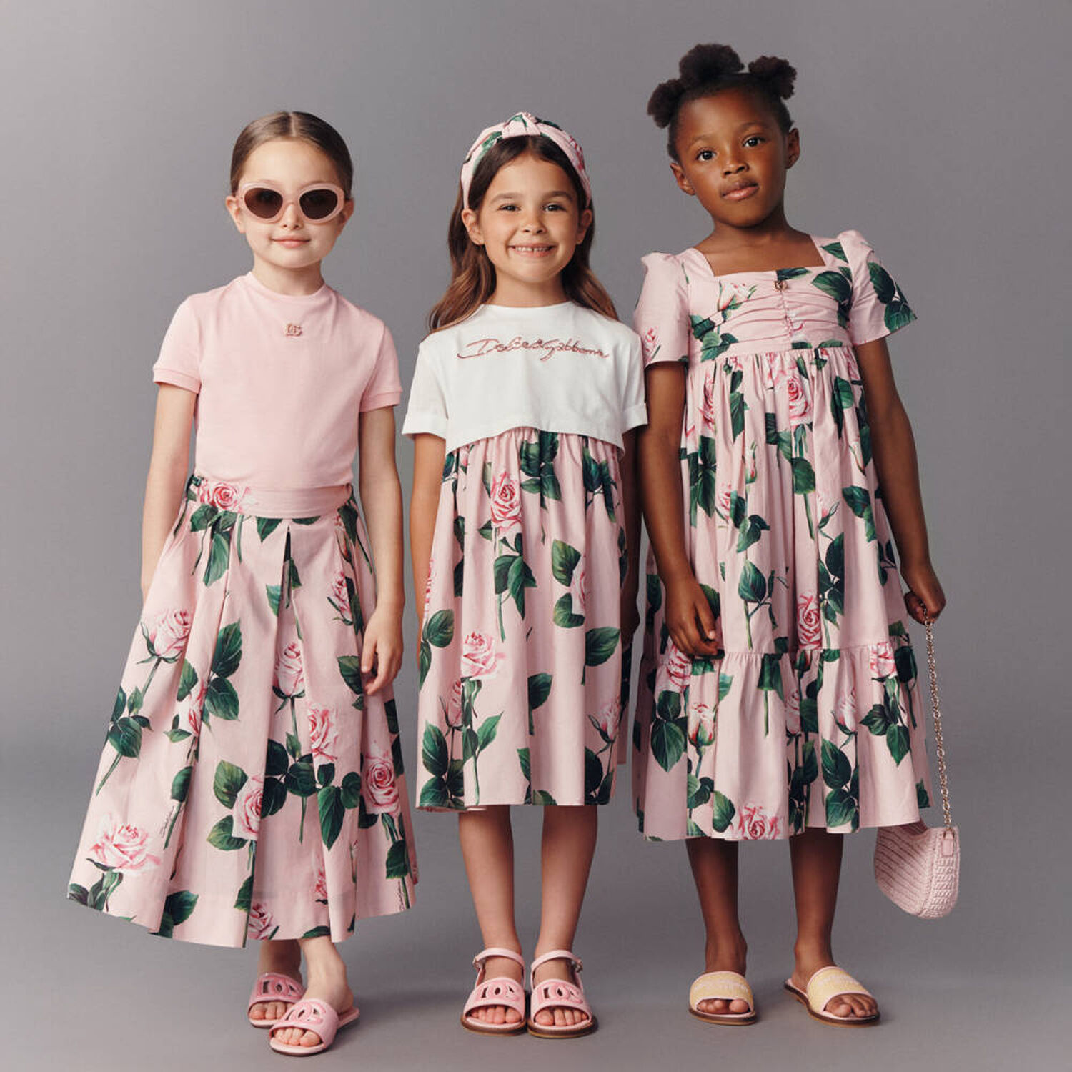 Girls Pink Rose Pleated Skirt, 1, hi-res image number null
