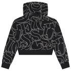 Girls Black Logo Hooded Top, 2, hi-res