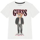 Boys White Teddy Bear Logo T-Shirt, 2, hi-res