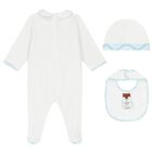 Baby Boys White & Blue Logo Babygrow Gift Set, 1, hi-res