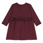 Younger Girls Burgundy Logo Dress, 2, hi-res
