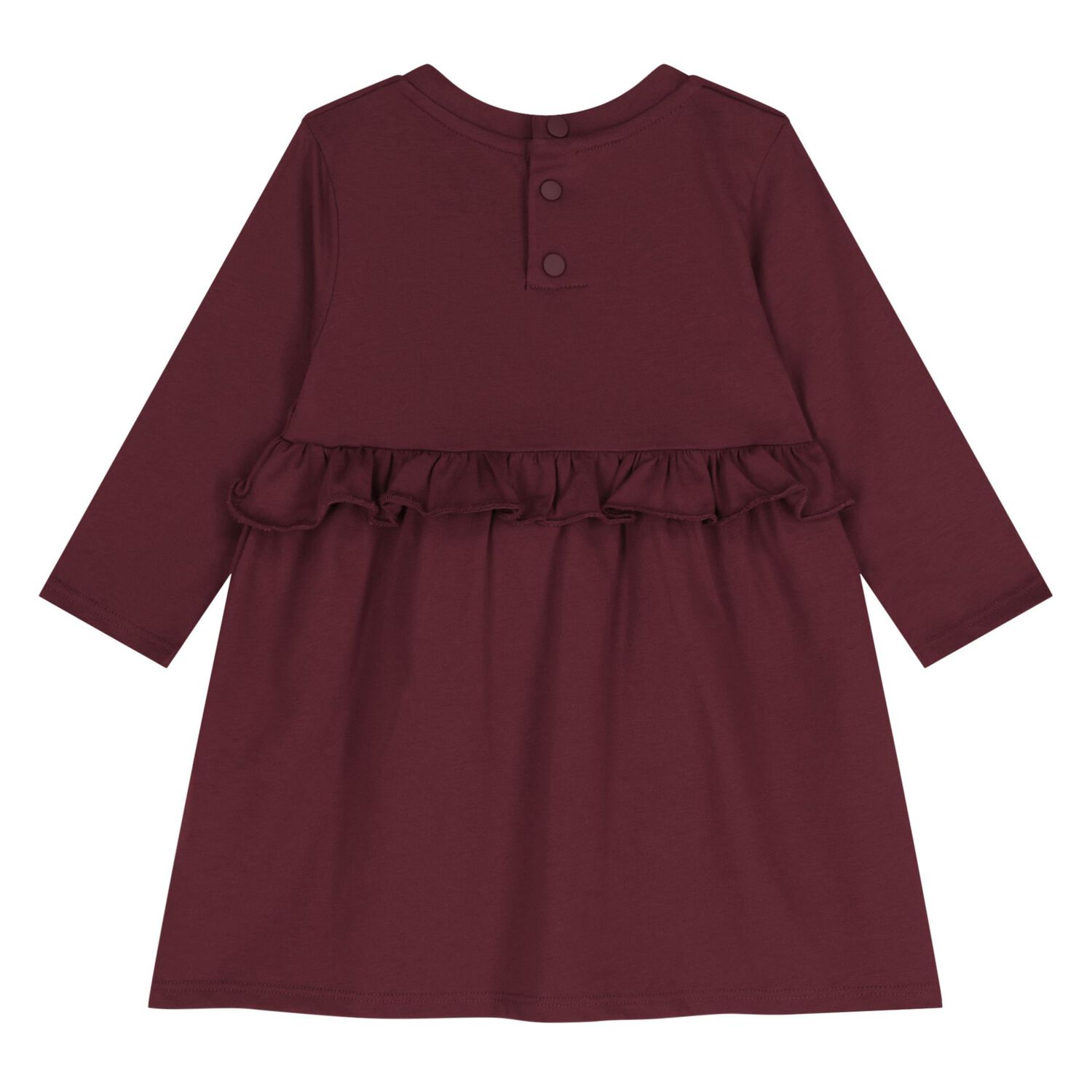 Younger Girls Burgundy Logo Dress, 2, hi-res