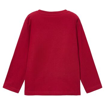 Boys Red Snow Bear Long Sleeve Top
