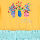Girls Yellow & Blue Tropical Island Dress, 1, hi-res