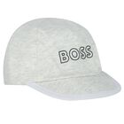 Baby Boys White Reversible Logo Cap, 1, hi-res