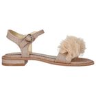 Girls Rose Gold Flower Sandals, 1, hi-res