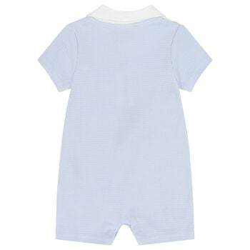 Baby Boys White & Blue Romper