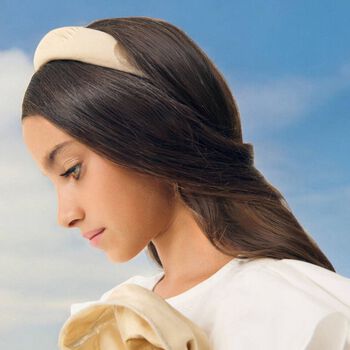 Girls Beige & Gold Headband