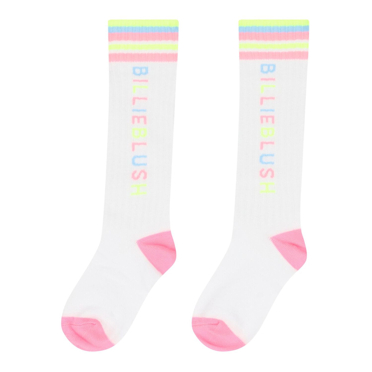 Girls White Logo Socks, 1, hi-res