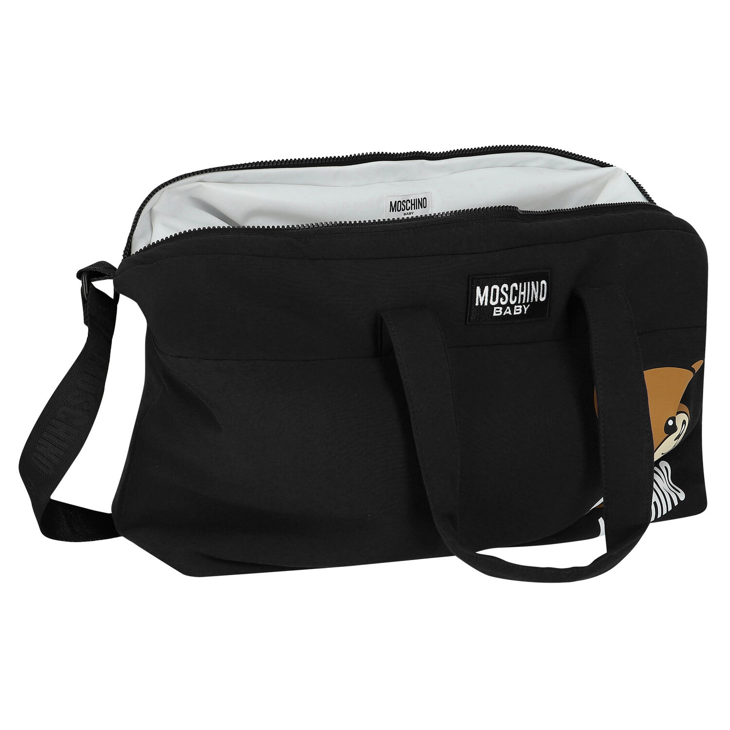 Grey Teddy Bear Logo Baby Changing Bag, 3, hi-res