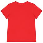 Girls Red Teddy Bear Logo T-Shirt, 2, hi-res