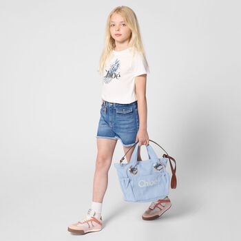 Girls White Mini Me Pineapple Logo T-Shirt