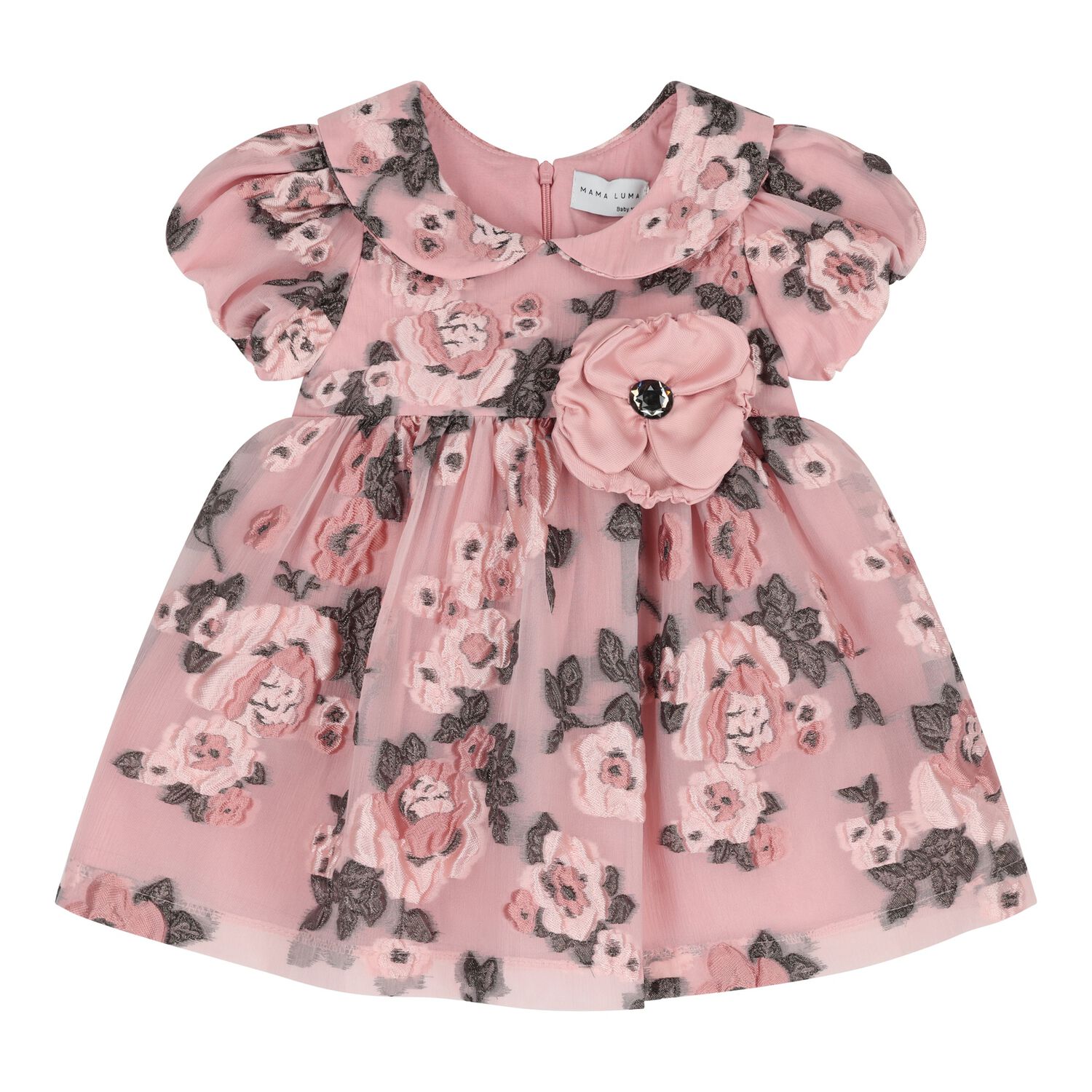 Younger Girls Pink Floral Dress, 1, hi-res image number null