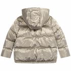 Girls Gold Logo Puffer Jacket, 1, hi-res
