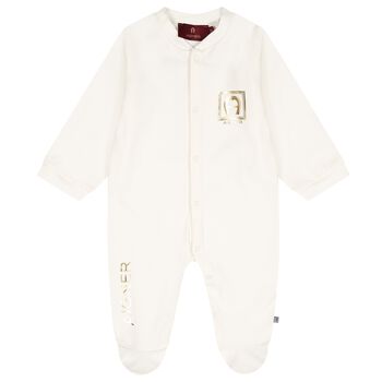 Ivory & Gold Logo Babygrow