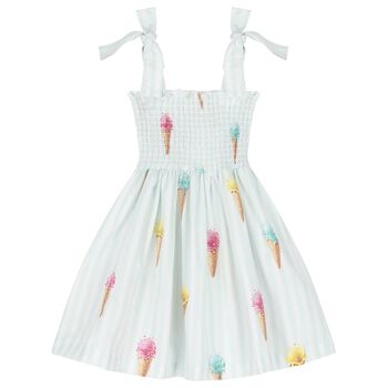 Girls Green Ice Cream Beach Dress