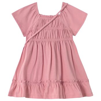 Younger Girls Pink Dress & Handbag
