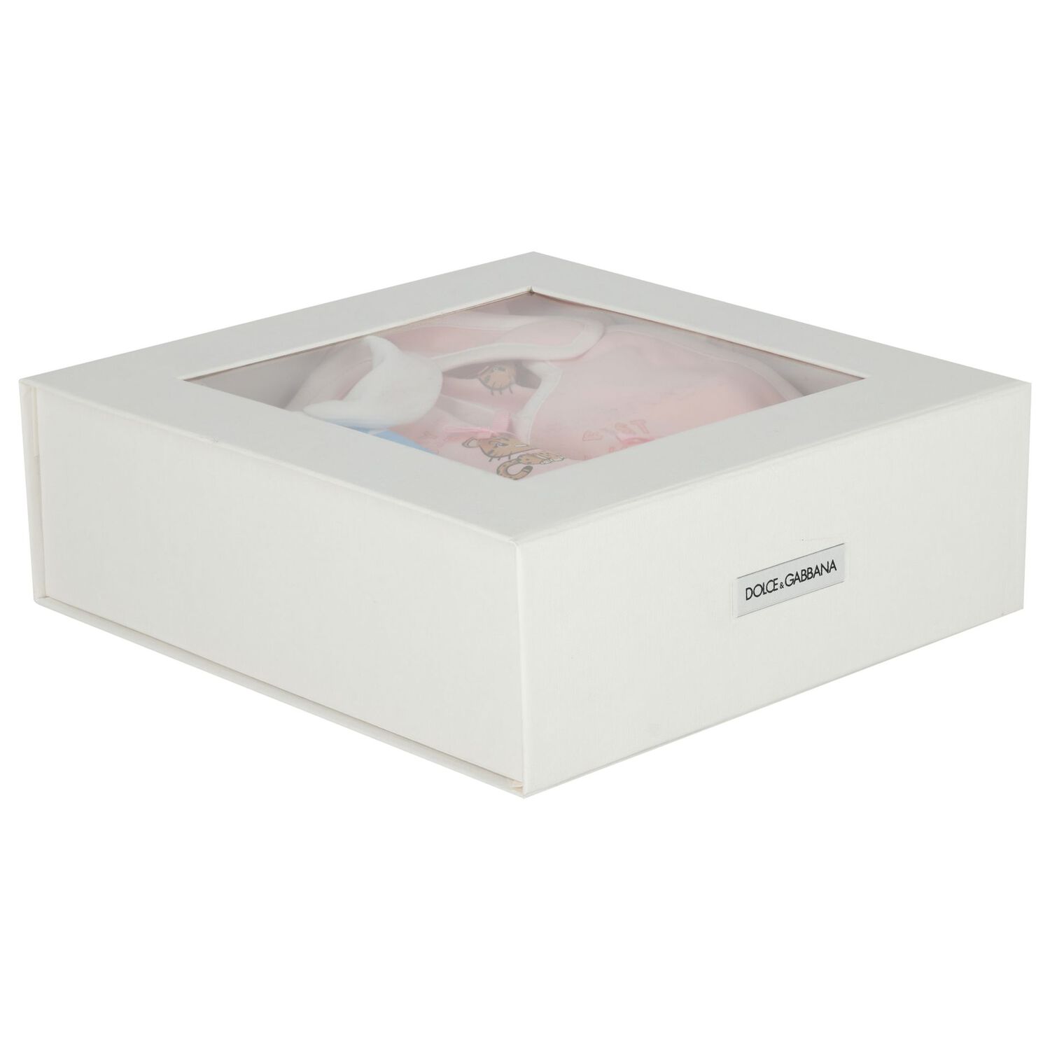 Baby Girls Pink & White Logo Babygrow Gift Set , 1, hi-res