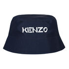 Boys Navy Reversible Logo Bucket Hat, 1, hi-res