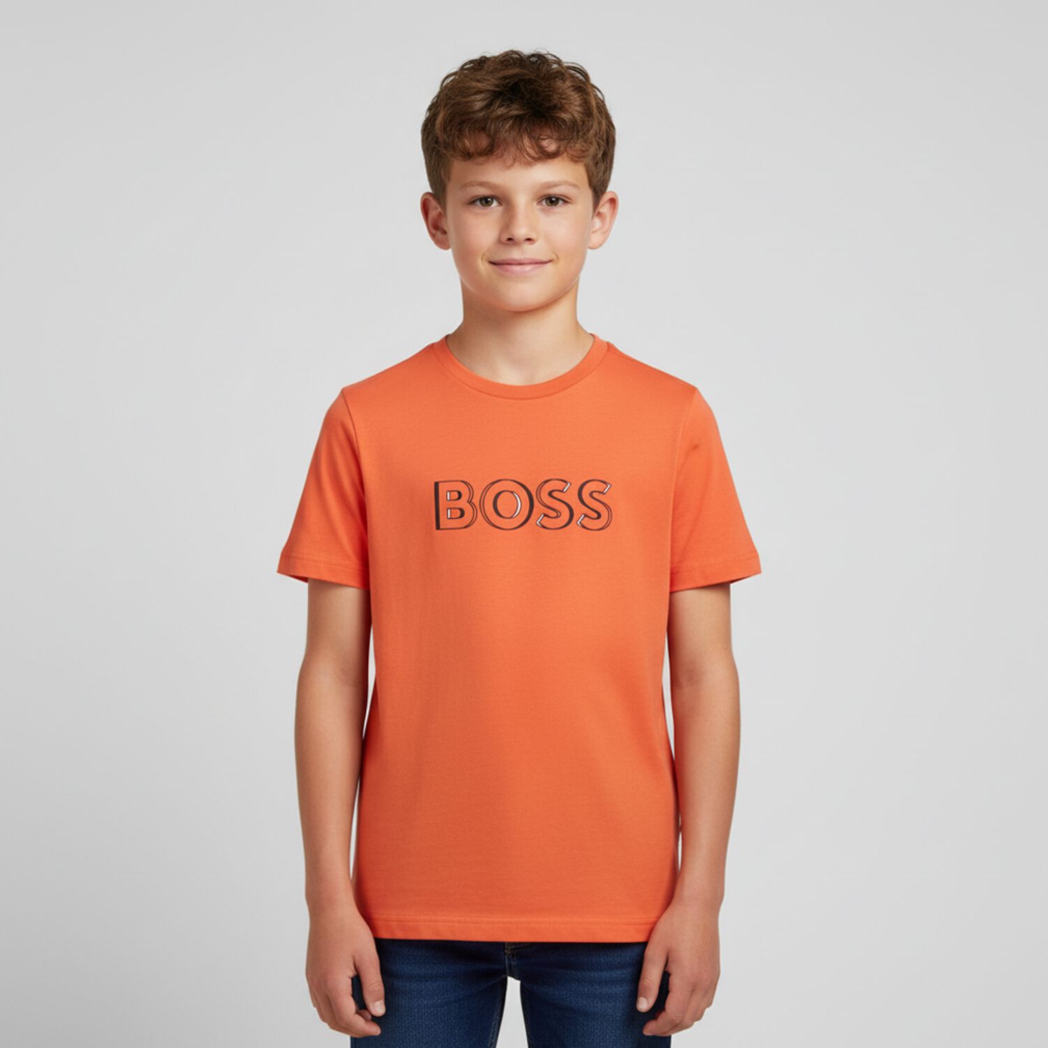 Boys Orange Logo T-Shirt, 1, hi-res