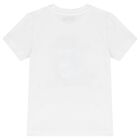 White Logo Drummer Bear T-Shirt, 1, hi-res