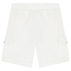 Boys White Logo Shorts, 1, hi-res