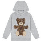 Grey Teddy Logo Hooded Top, 1, hi-res