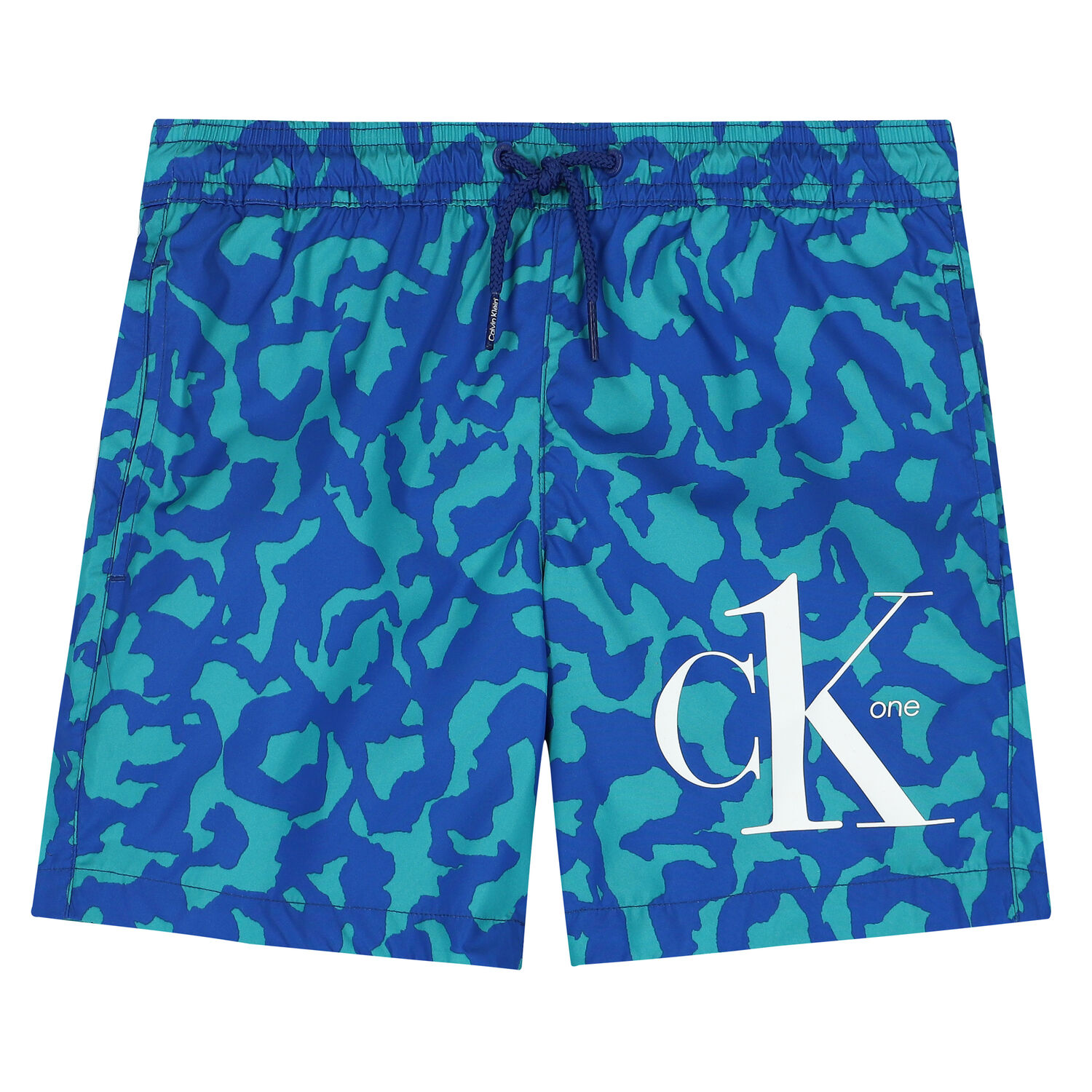 Boys Blue & Green Logo Swim Shorts, 1, hi-res