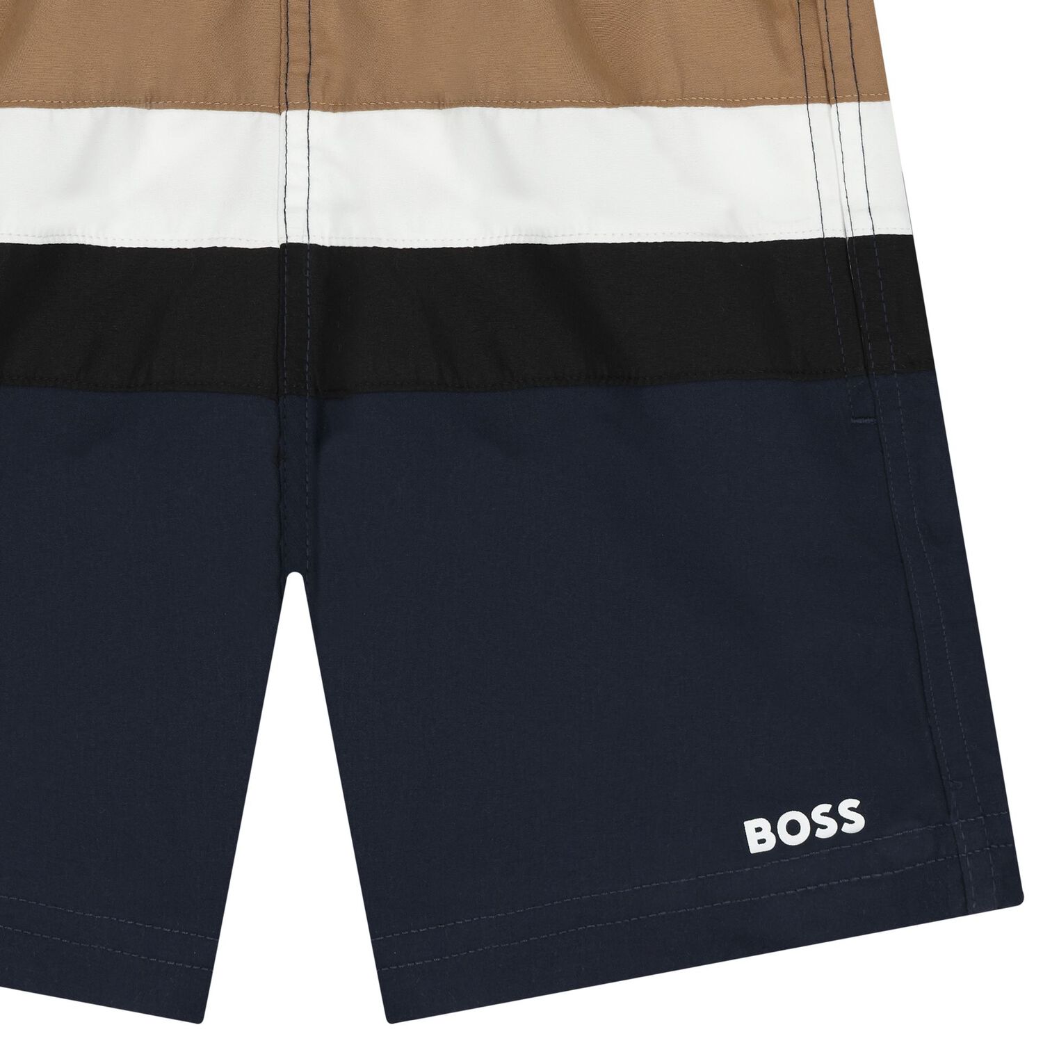 Boys Navy Blue Logo Swim Shorts, 1, hi-res