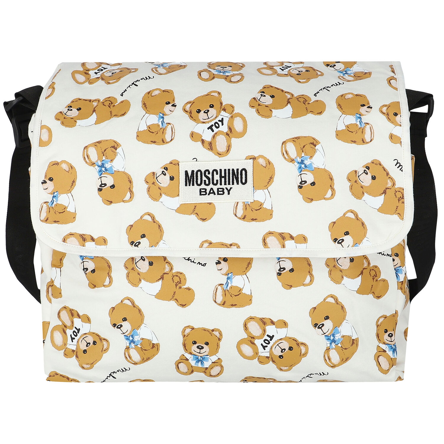 Ivory Teddy Logo Baby Changing Bag, 3, hi-res