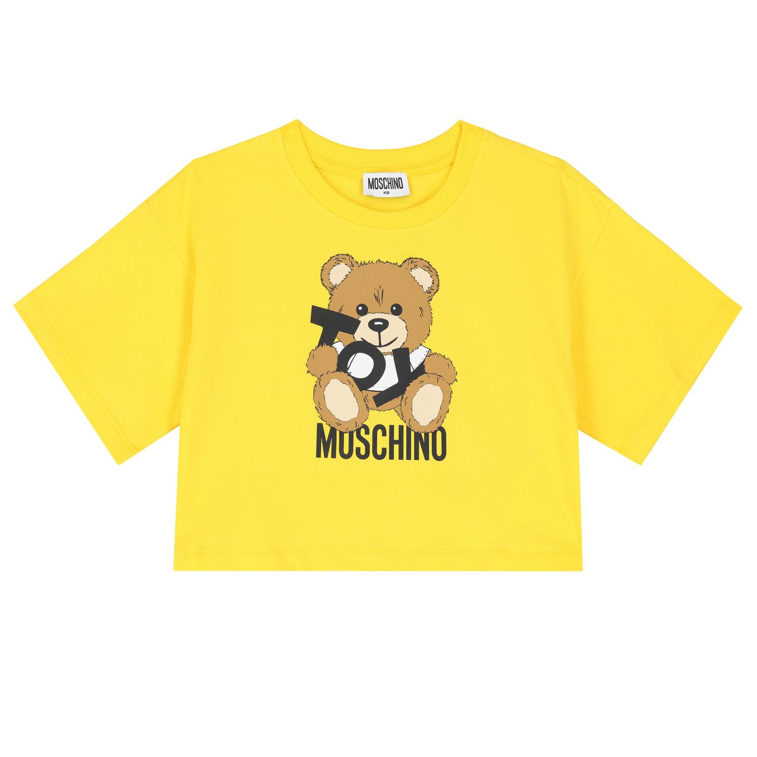 Girls Yellow Teddy Bear Logo T-Shirt, 3, hi-res image number null