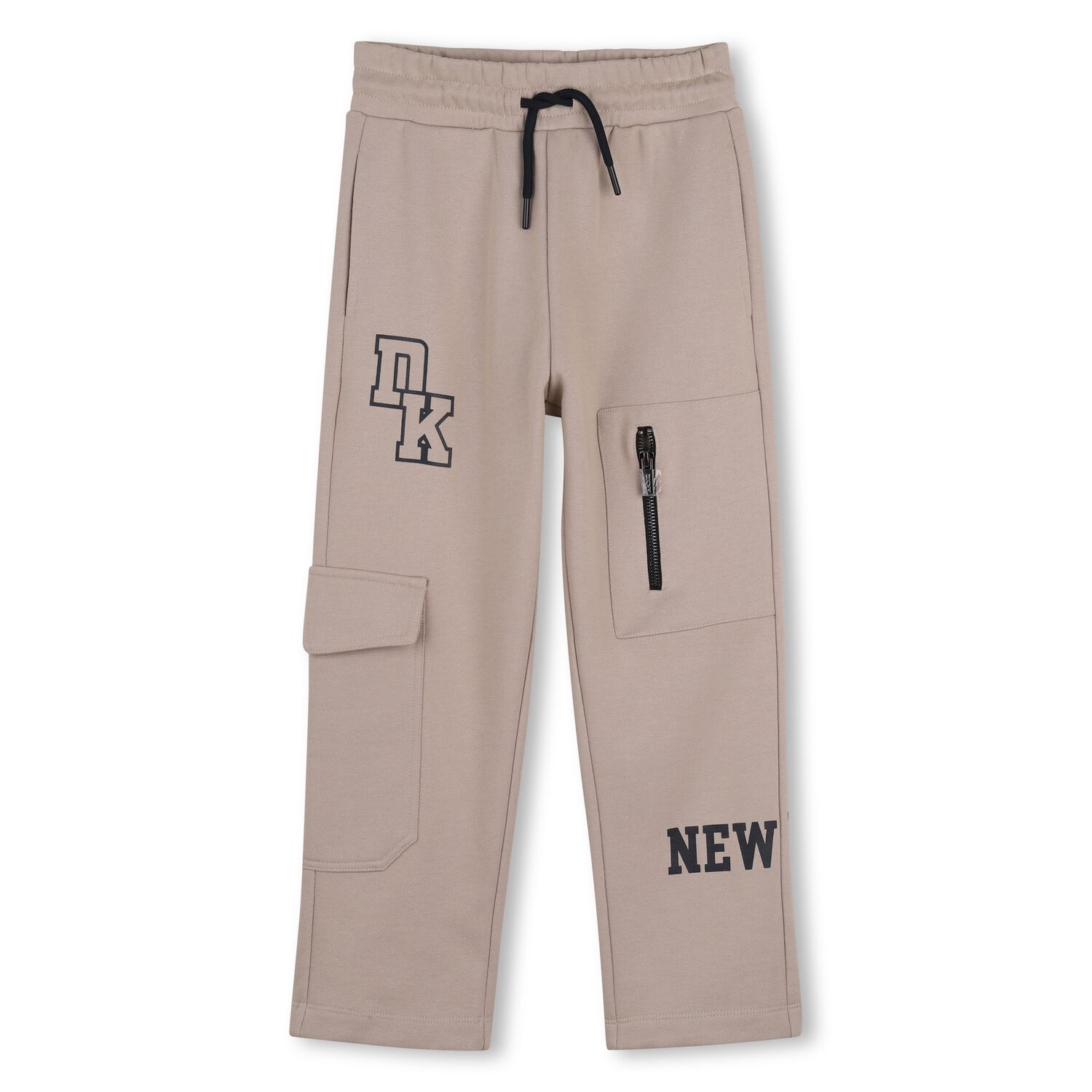 Boys Beige Logo Cargo Trousers, 1, hi-res
