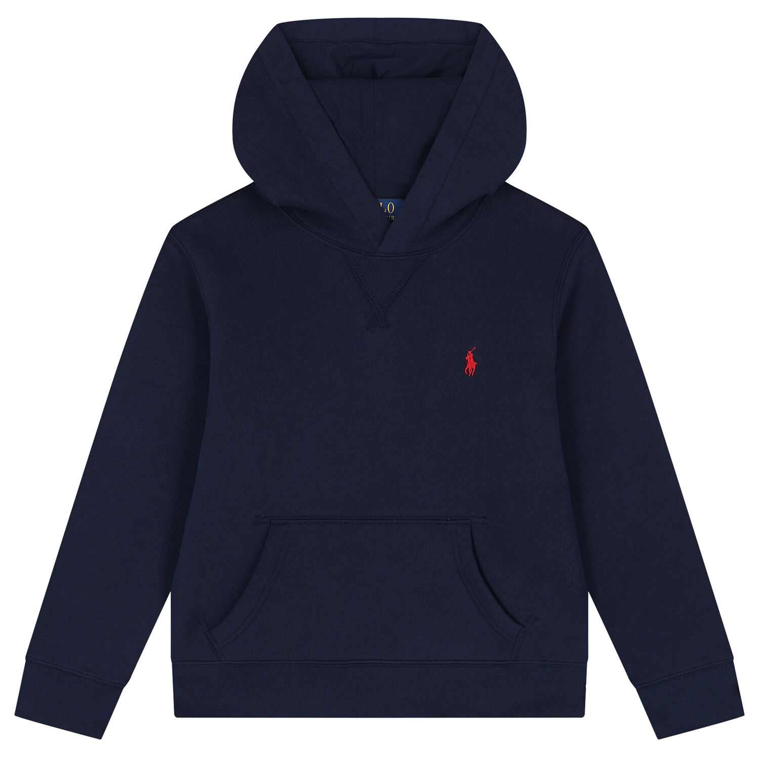 Boys Navy Blue Logo Hooded Top, 1, hi-res