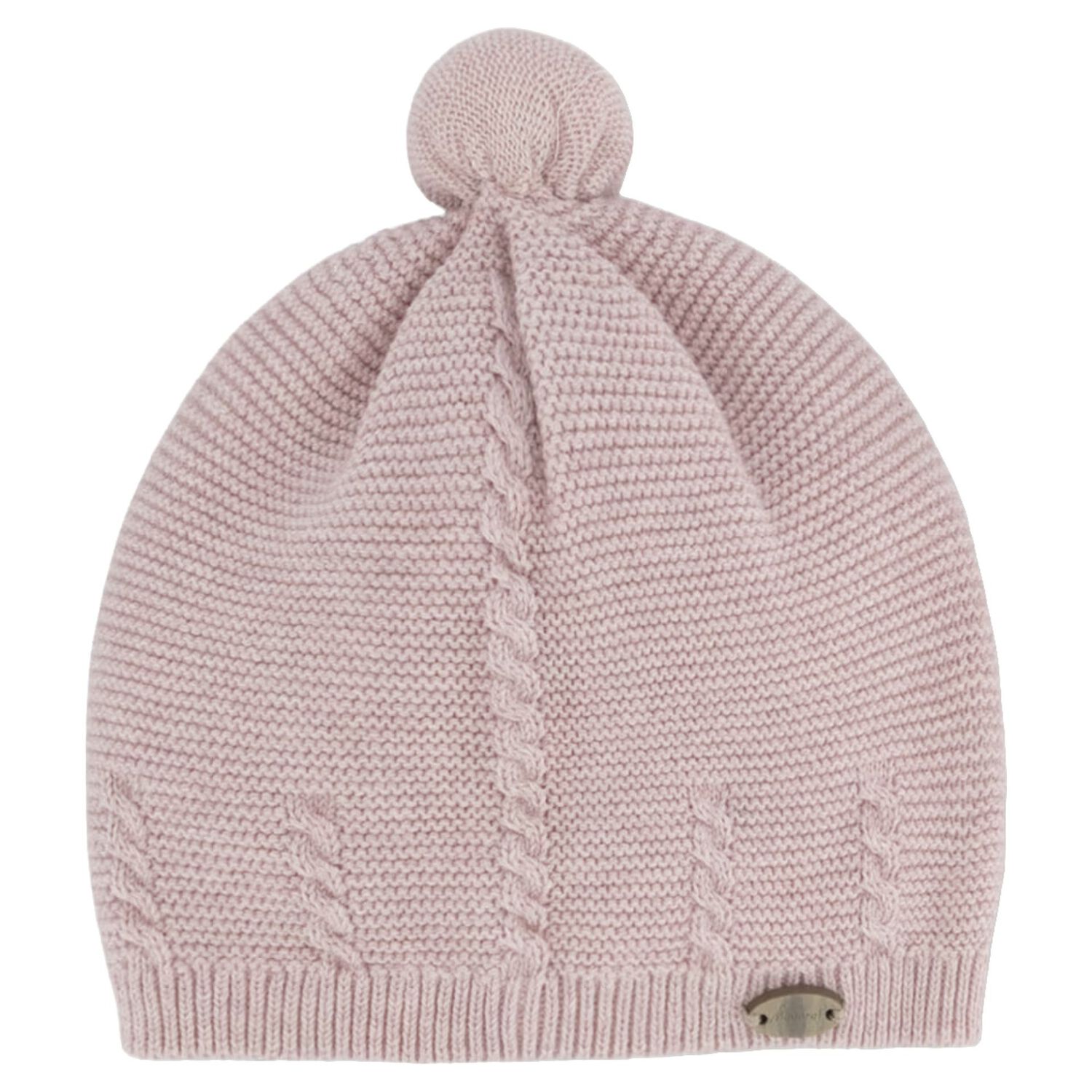 Baby Girls Pink Logo Knitted Hat, 3, hi-res