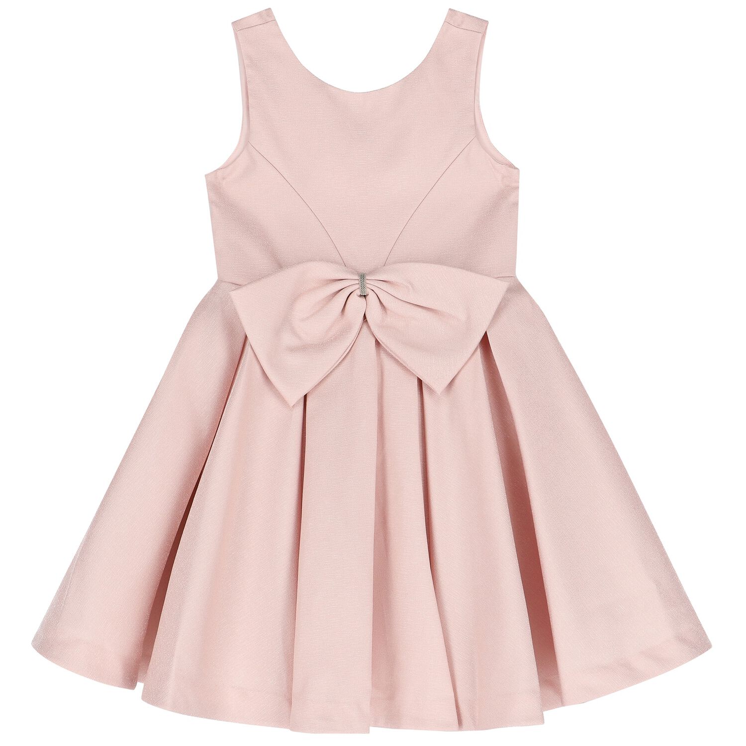 Girls Pink Bow Dress, 1, hi-res