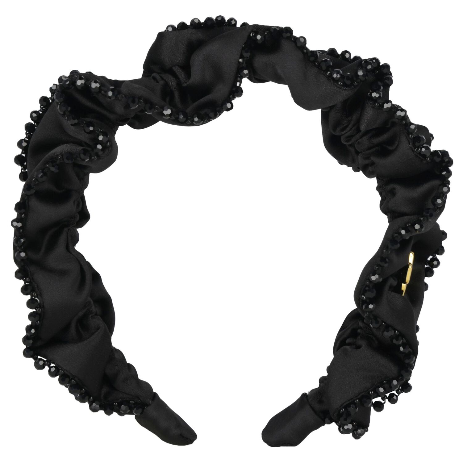 Girls Black Lavinia Beaded Headband, 3, hi-res