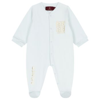 Baby Boys Blue Logo Babygrow