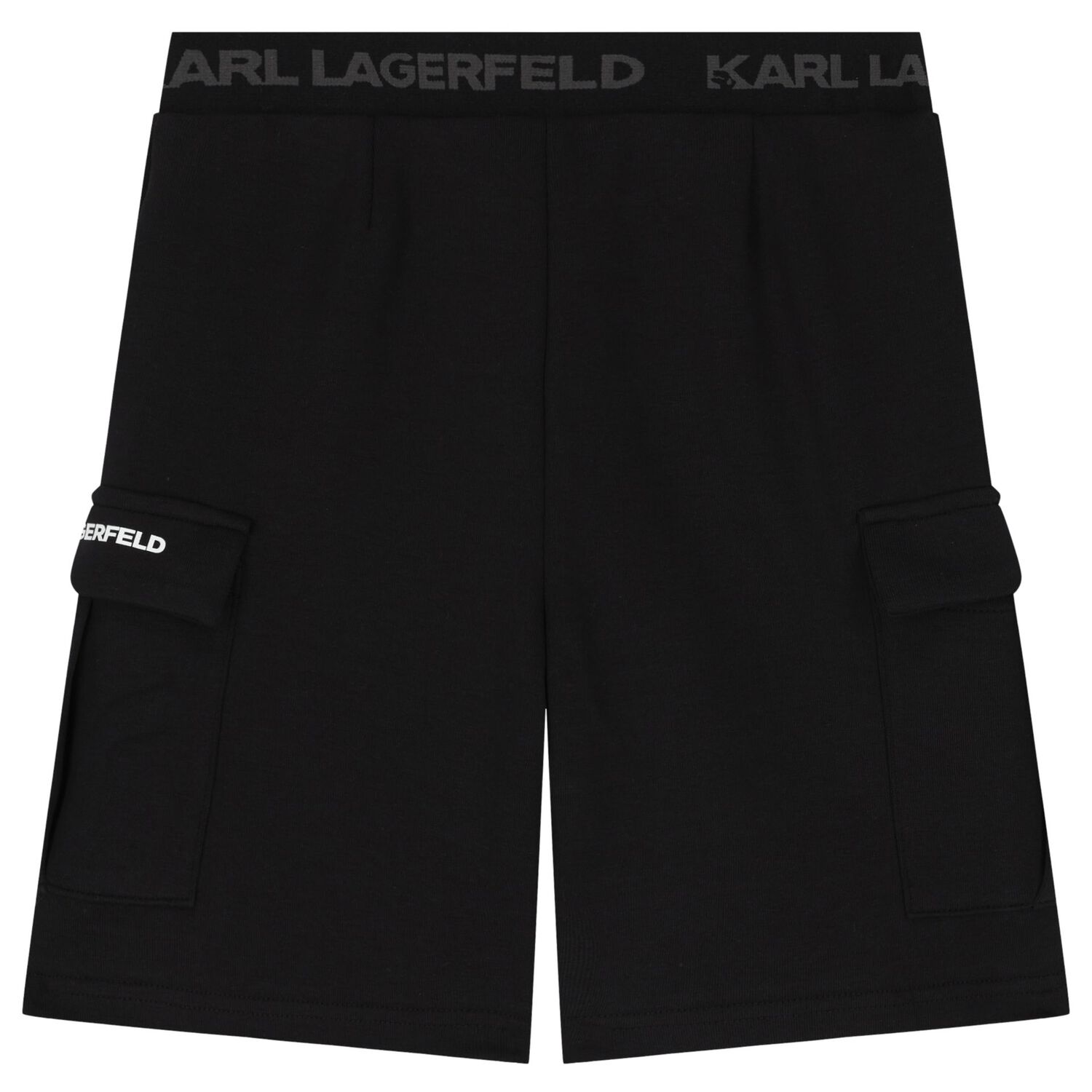 Boys Black Logo Shorts, 1, hi-res