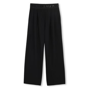 Girls Black Logo Trousers
