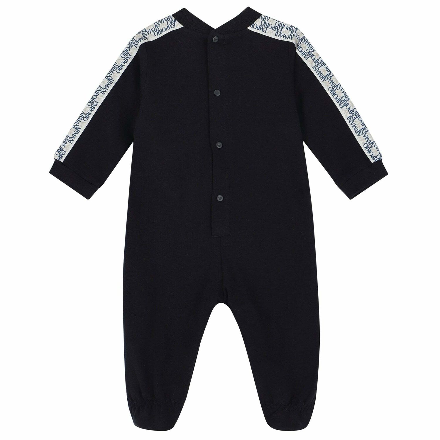 Baby Boys Navy Logo Babygrow, 1, hi-res